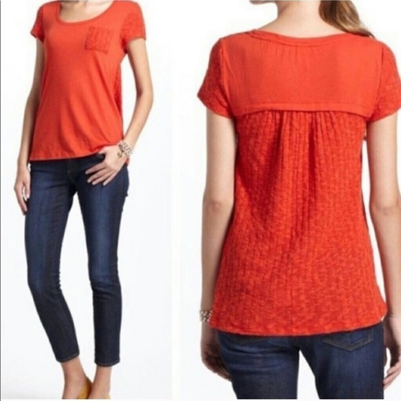 Anthropologie Paper Locket Textured Back Tee - Picture 1 of 7